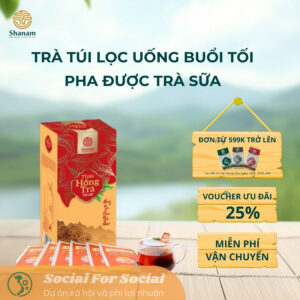 Trà Túi Lọc Thảo Hồng Trà, Trà Đen Shan Tuyết Hương Thơm Trái Cây Tự Nhiên 80G