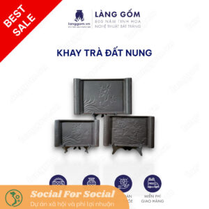 Khay trà đất nung Mộc Tử Sa, nhiều kiểu dáng, đựng bộ ấm chén uống trà- Gốm sứ Bát Tràng cao cấp - Làng Gốm - Tổng hợp