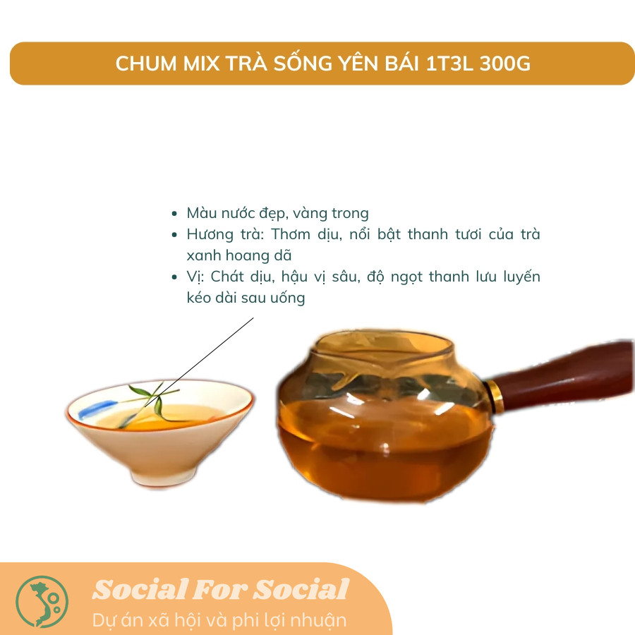 TRÀ VÀNG - CHUM MIX TRÀ SỐNG YÊN BÁI 1T-3L 300G-Shanam - Image 5