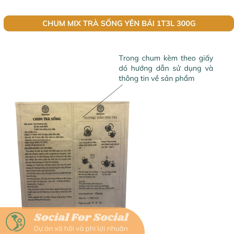 TRÀ VÀNG - CHUM MIX TRÀ SỐNG YÊN BÁI 1T-3L 300G-Shanam - Image 6