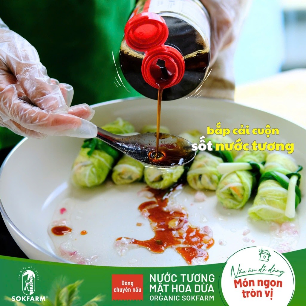 Nước Tương Mật Hoa Dừa Organic Sokfarm 500ml - Image 4