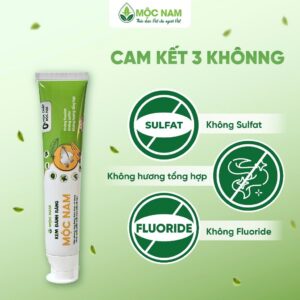 Kem đánh răng thảo dược 3 KHÔNG Không flour, Không sulfat, Không hương liệu Mộc Nam – , Giảm hôi miệng & Trắng sạch