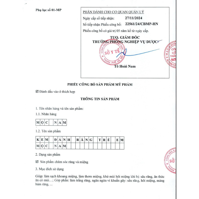 Kem đánh răng trẻ em Mộc Nam thảo dược - An toàn khi nuốt phải - Không flour, Không sulfat, Không hương liệu - Image 5