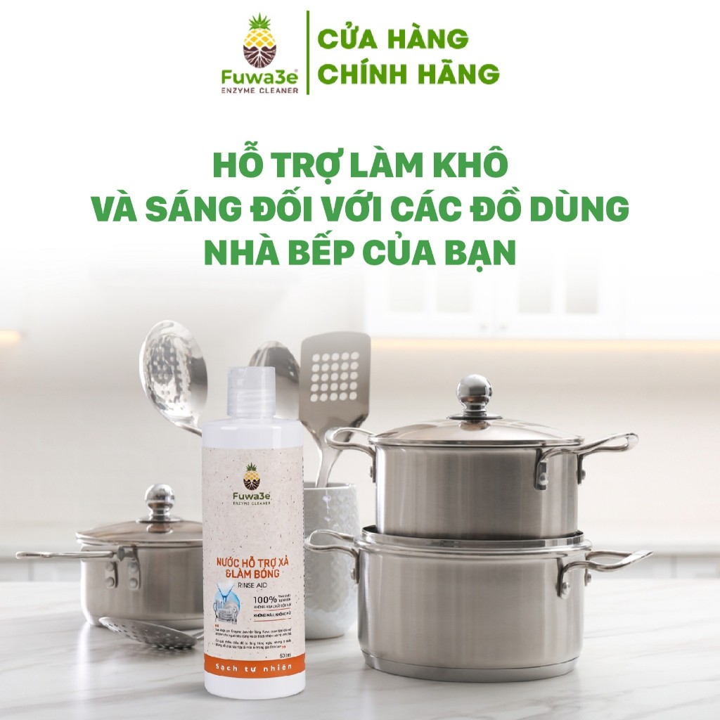 Nước Làm Bóng Bát Đĩa Fuwa3e Giúp Sáng Bóng Hoàn Hảo Thành Phần Enzyme Sinh Học Chai 500ml - Image 4