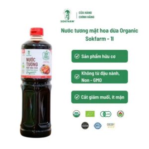 Nước Tương Mật Hoa Dừa Organic Sokfarm 1lít