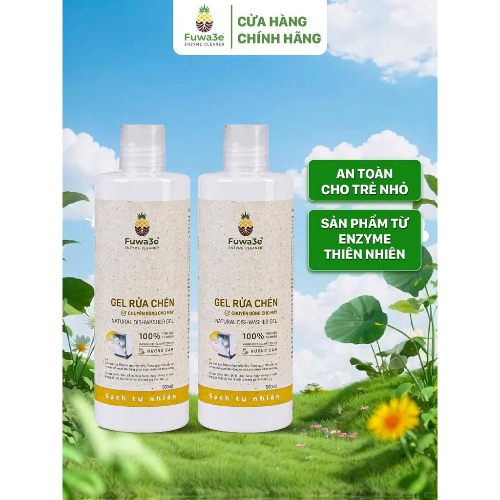 Nước Rửa Bát Cho Máy Rửa Chén Bát Fuwa3e Enzyme Sinh Học Dạng Gel giúp làm sạch loại bỏ dầu mỡ - Image 8
