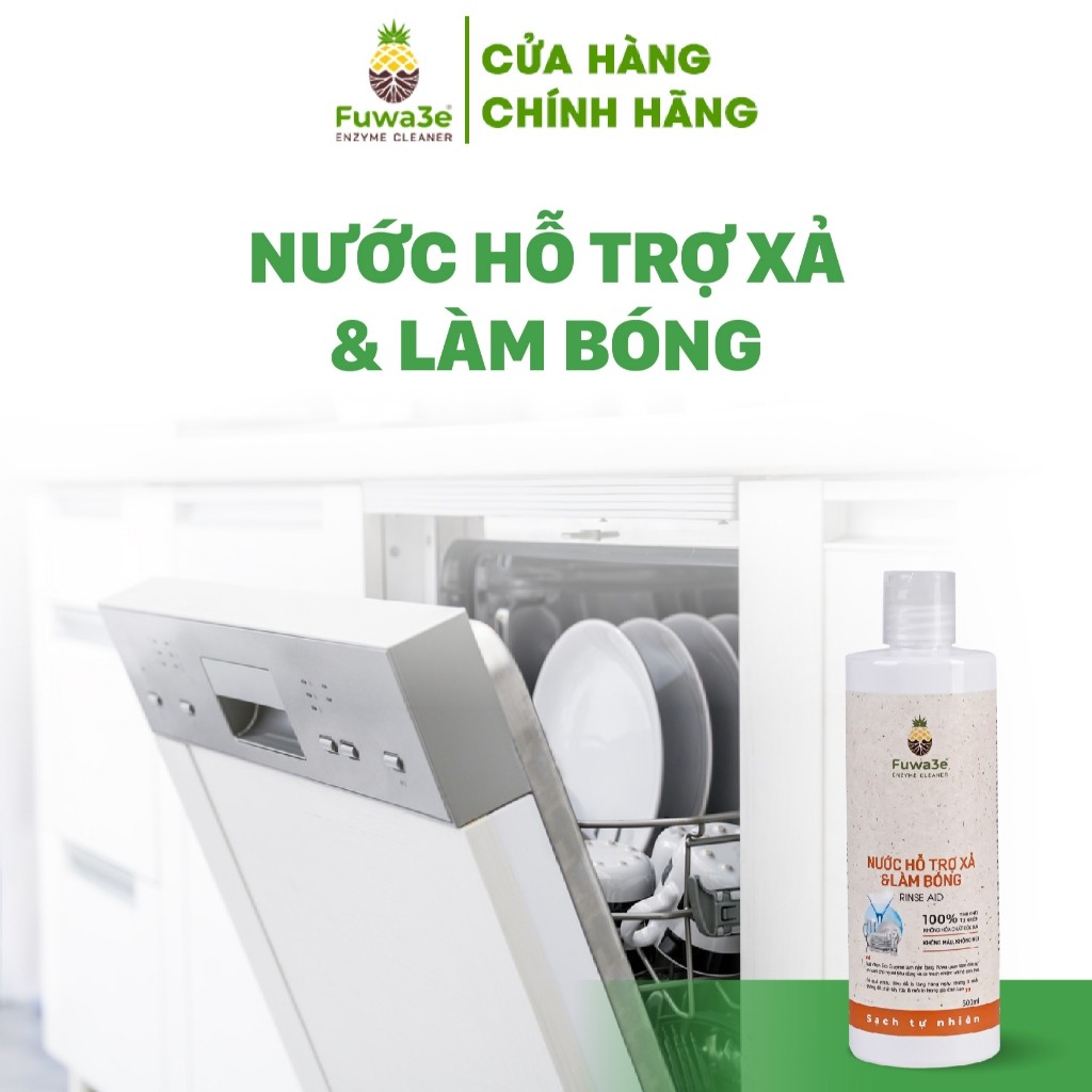 Nước Làm Bóng Bát Đĩa Fuwa3e Giúp Sáng Bóng Hoàn Hảo Thành Phần Enzyme Sinh Học Chai 500ml - Image 8