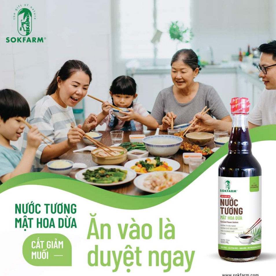 Nước Tương Mật Hoa Dừa Organic Sokfarm 500ml - Image 3