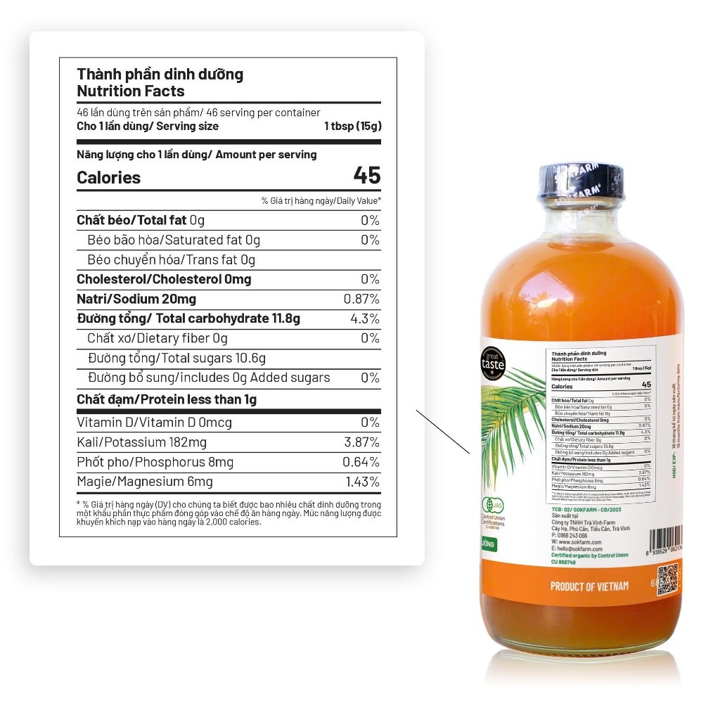 Mật hoa dừa cô đặc organic Sokfarm 685g - Image 4