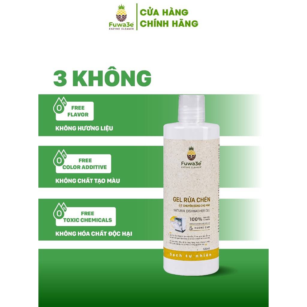 Nước Rửa Bát Cho Máy Rửa Chén Bát Fuwa3e Enzyme Sinh Học Dạng Gel giúp làm sạch loại bỏ dầu mỡ - Image 9