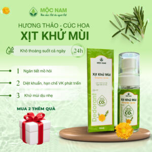 Xịt khử mùi Mộc Nam - Chiết xuất hương thảo cúc hoa ngăn tiết mồ hôi, giúp khô thoáng suốt 24h