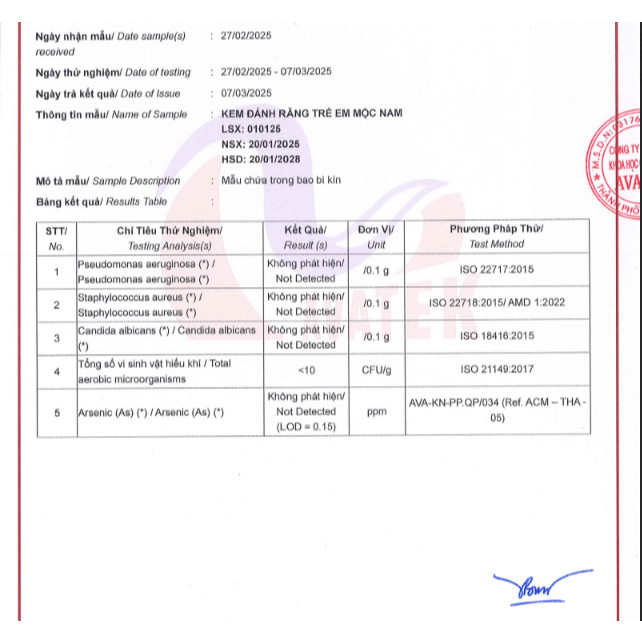 Kem đánh răng trẻ em Mộc Nam thảo dược - An toàn khi nuốt phải - Không flour, Không sulfat, Không hương liệu - Image 6