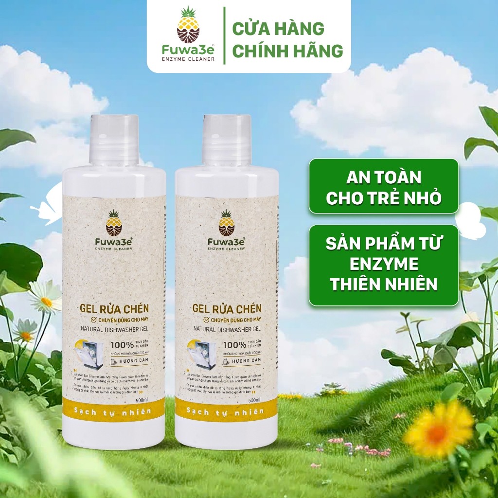 Nước Rửa Bát Cho Máy Rửa Chén Bát Fuwa3e Enzyme Sinh Học Dạng Gel giúp làm sạch loại bỏ dầu mỡ