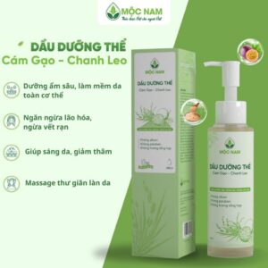 Dầu dưỡng thể Cám gạo - Chanh leo Mộc Nam dưỡng ẩm, sáng da, ngăn lão hóa 145ml
