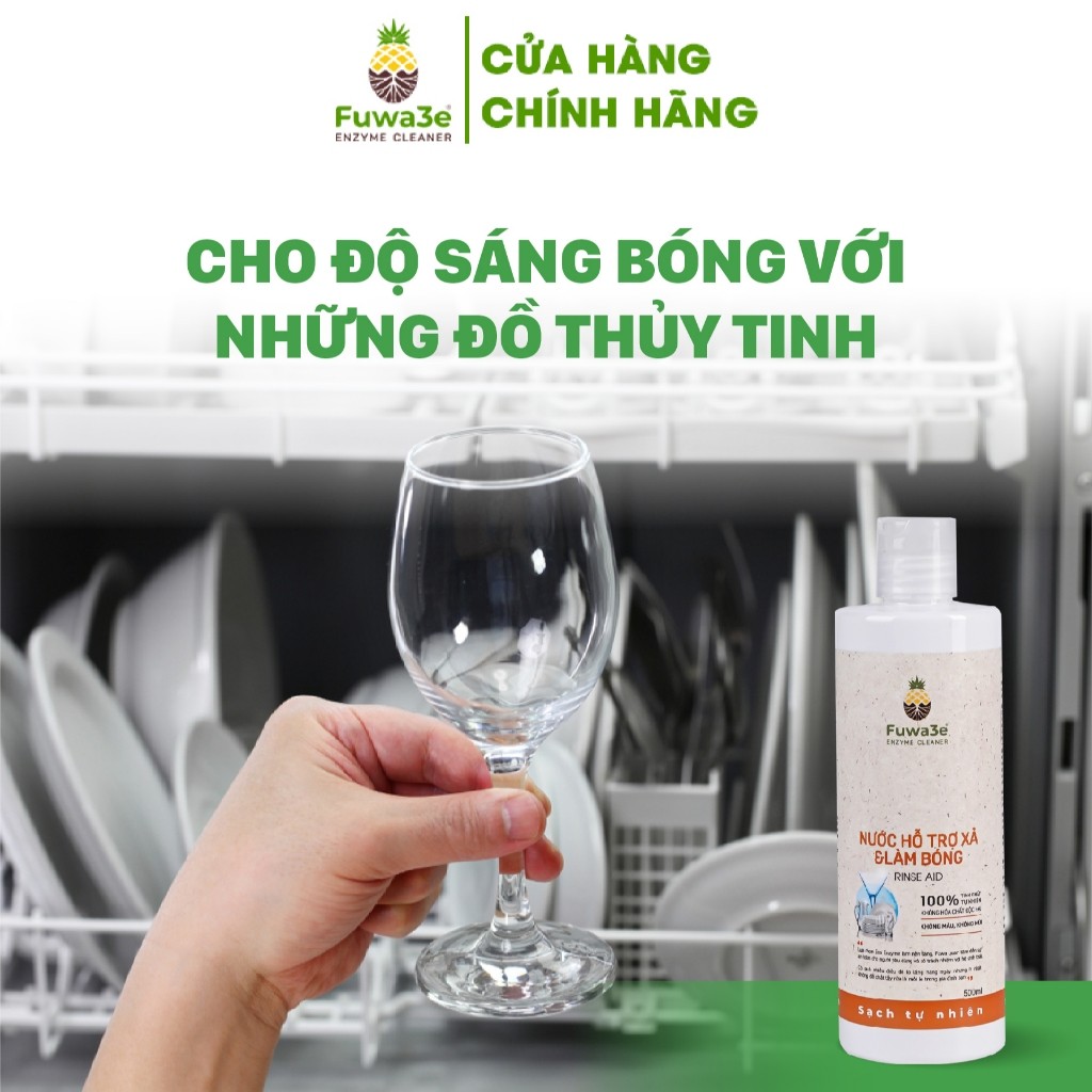 Nước Làm Bóng Bát Đĩa Fuwa3e Giúp Sáng Bóng Hoàn Hảo Thành Phần Enzyme Sinh Học Chai 500ml - Image 5