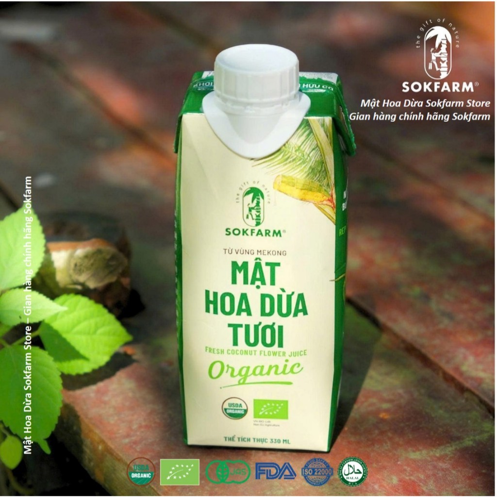 Mật hoa dừa tươi organic sokfarm 330ml mật hoa dừa tươi tiệt trùng UHT hộp giấy 330ml - Image 7