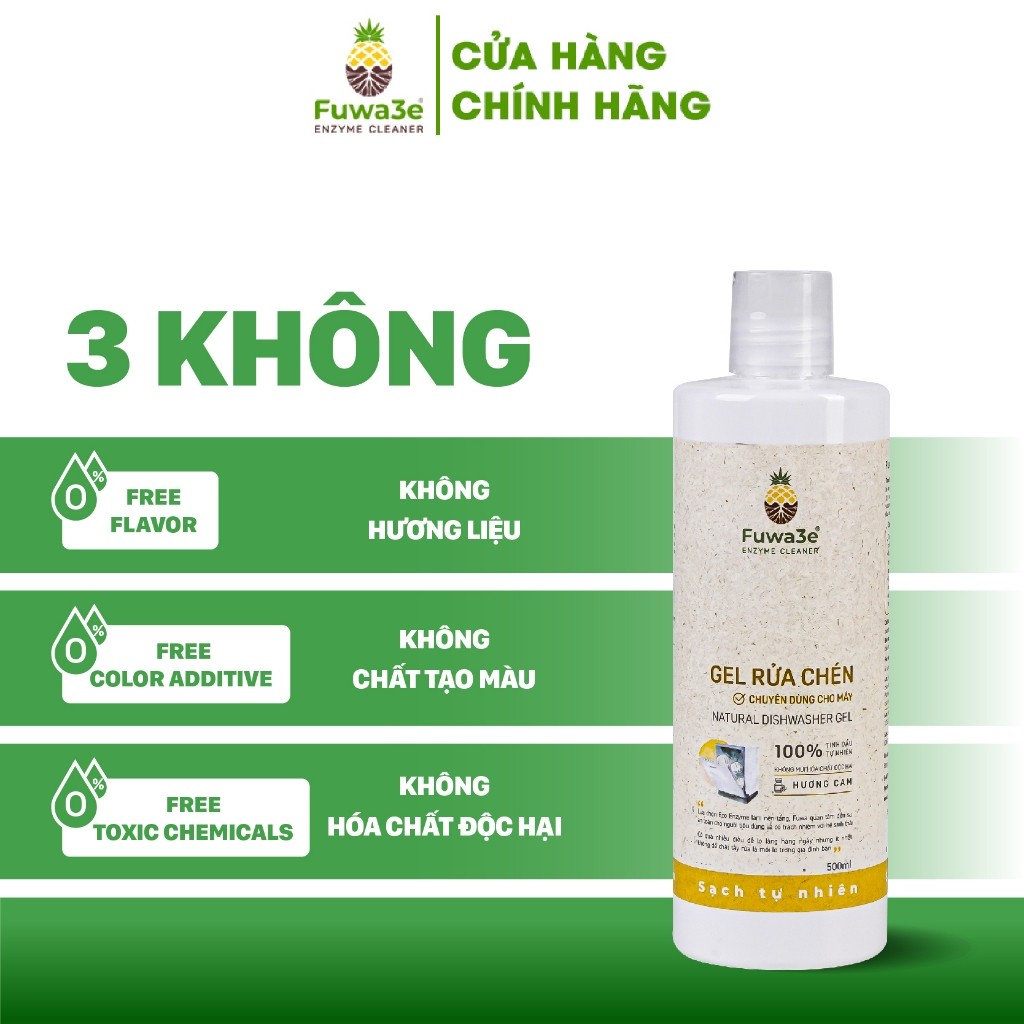 Nước Rửa Bát Cho Máy Rửa Chén Bát Fuwa3e Enzyme Sinh Học Dạng Gel giúp làm sạch loại bỏ dầu mỡ - Image 4