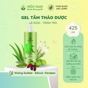 Gel tắm dành cho người viêm da cơ địa từ tràm trà lá xoài làm sạch dịu nhẹ