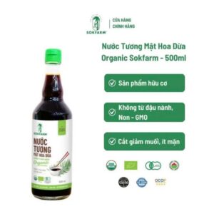 Nước Tương Mật Hoa Dừa Organic Sokfarm 500ml