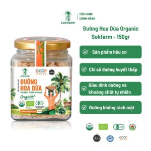 Đường Ăn Kiêng Hoa Dừa hữu cơ Sokfarm giúp giảm cân, ăn kiêng, dành cho người tiểu đường, eat clean, thực dưỡng