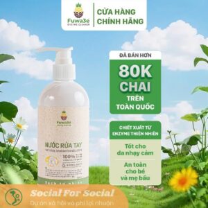 [Ecogo Live][Tặng 1 chai 100ML] [Hỏa tốc]Nước Rửa Tay Hữu Cơ Fuwa3e Mùi Tinh Dầu Quýt Từ Chế Phẩm Enzyme Sinh Học 300ml